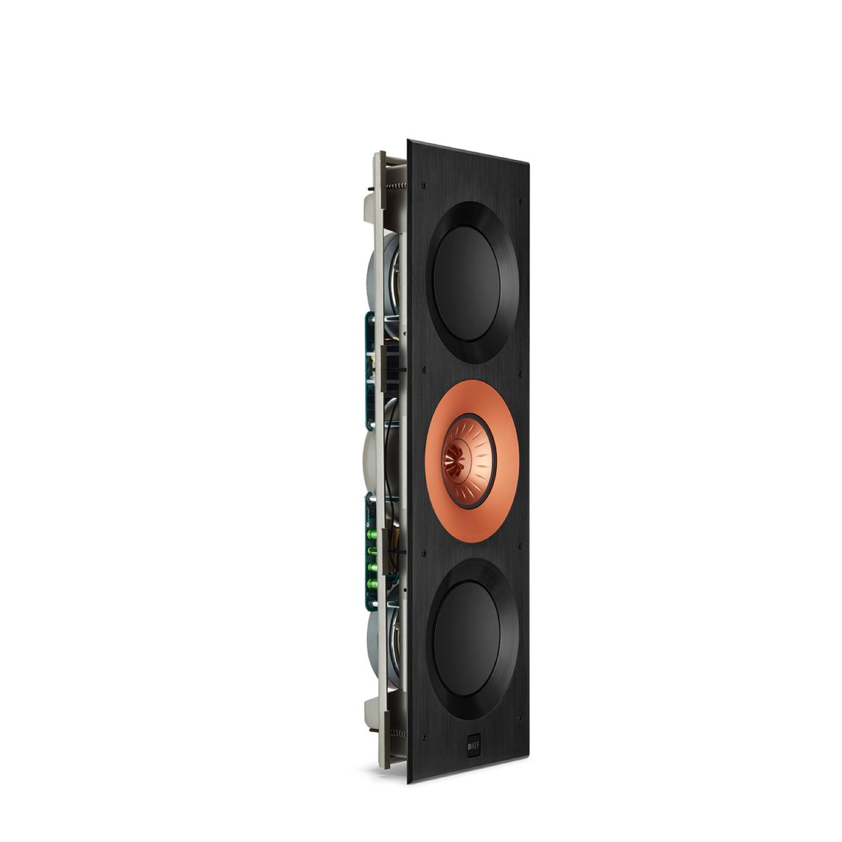 KEF Ci3160REF-THX Reference In-Wall THX Ultra2 Speaker - Copper Black - Each - left angled front view