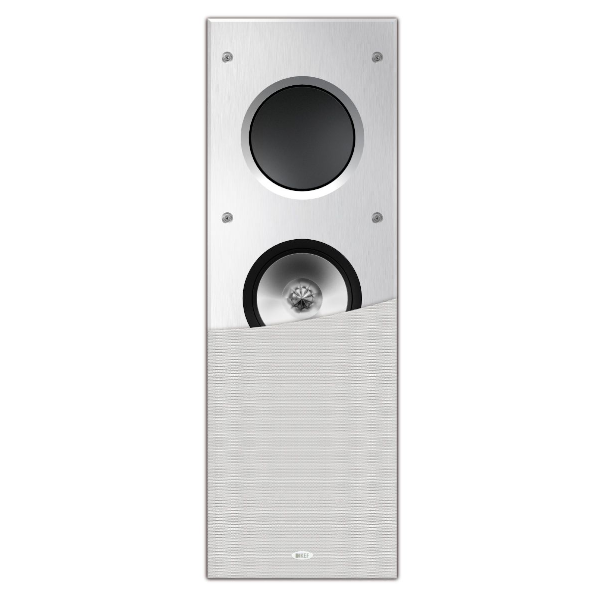 KEF Ci3160RL-THX Extreme In-Wall THX Ultra2 Speaker - Silver - Each - cutaway with grille