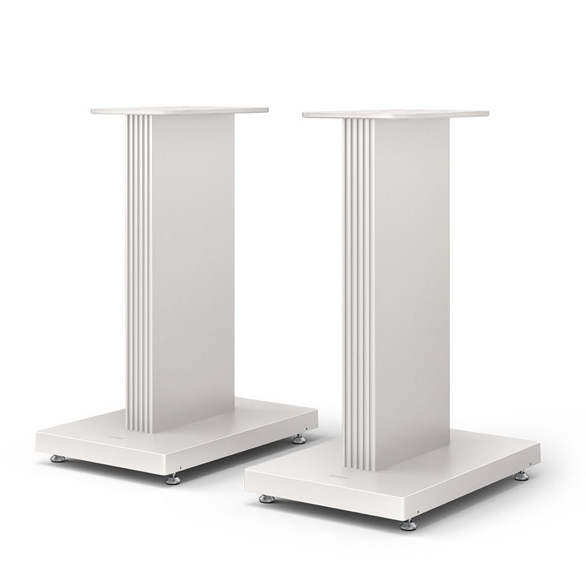 KEF S3 Floor Stands - Pair white angled front view