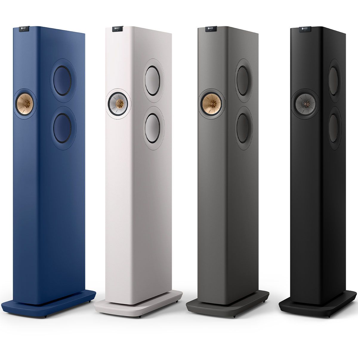 KEF LS60 Wireless Music System - front view of all colors
