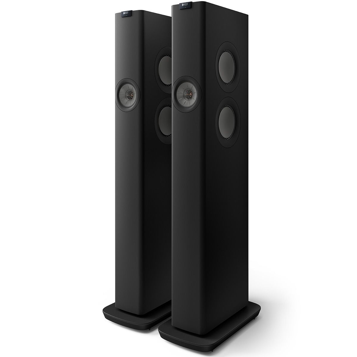 KEF LS60 Wireless Music System - Carbon Black - Pair - front view
