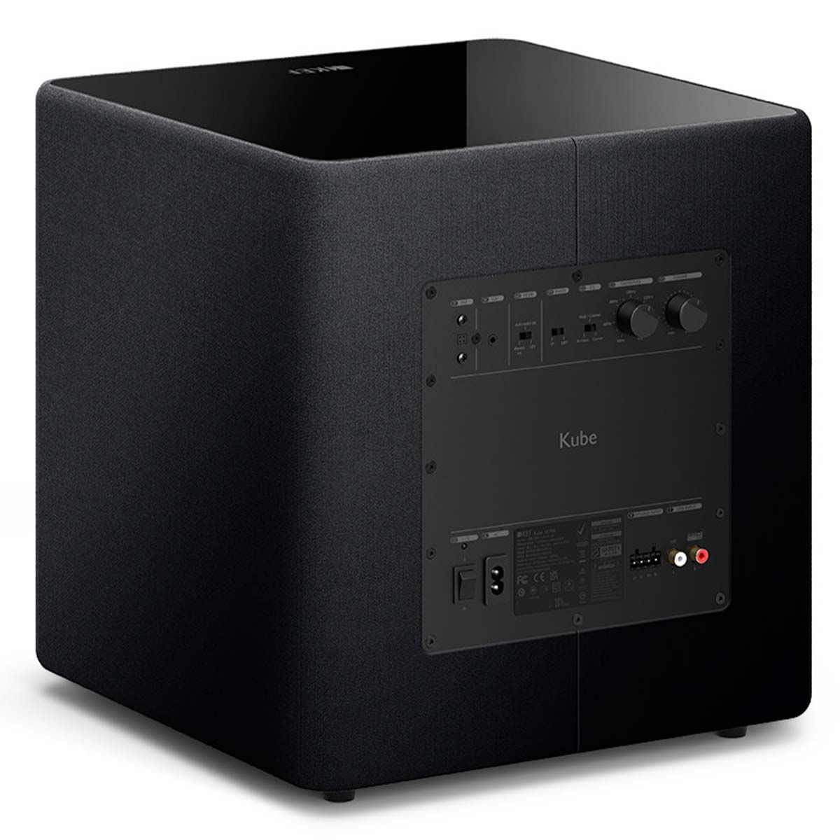 KEF Kube 10 MIE Subwoofer - Black angled rear view