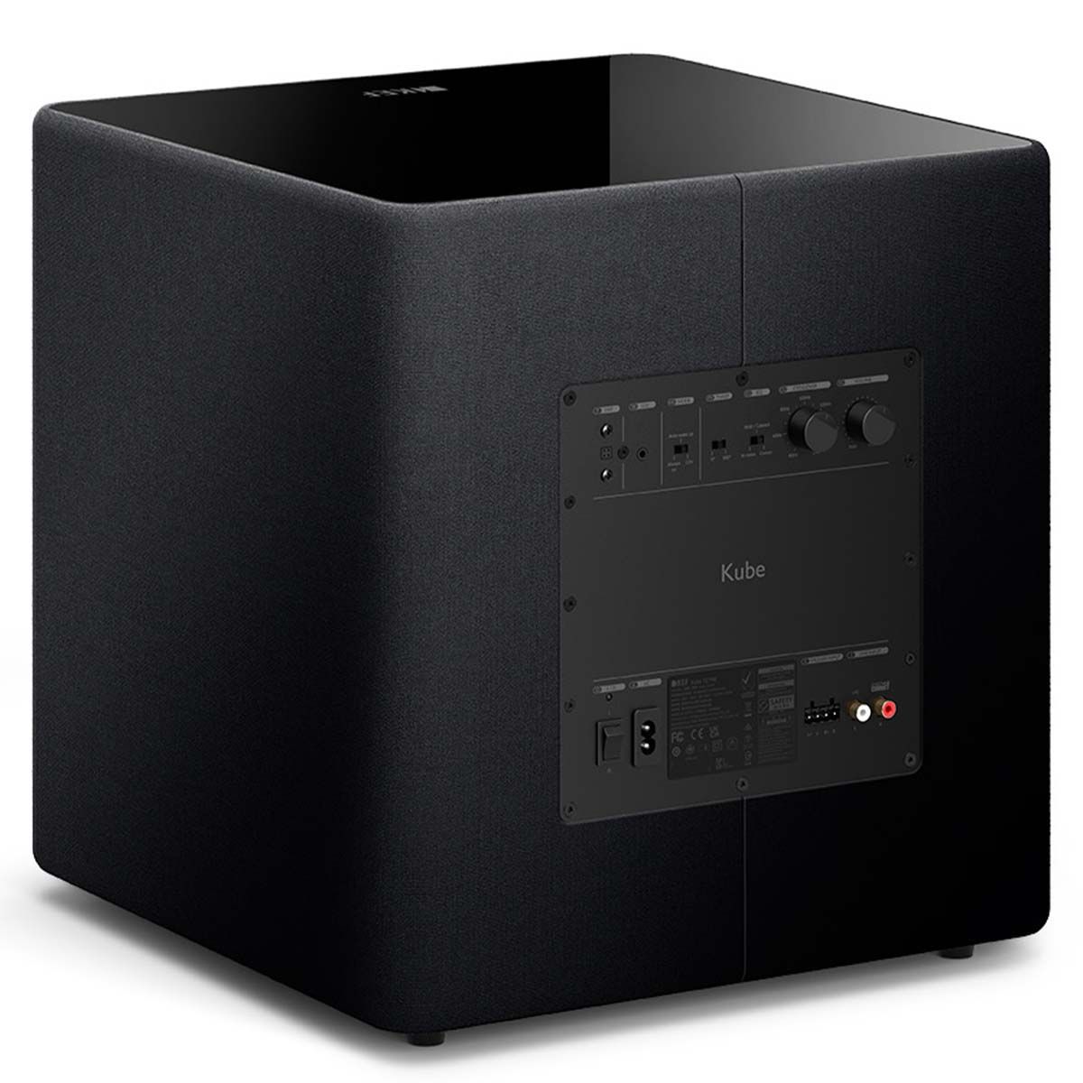KEF Kube 12 MIE Subwoofer - Black angled rear view