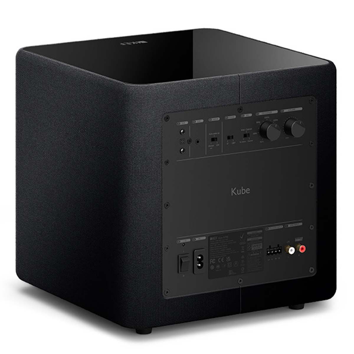 KEF Kube 8 MIE Subwoofer - Black angled rear view