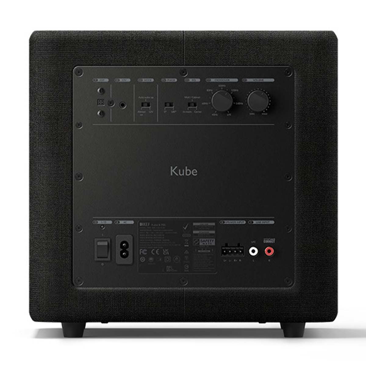 KEF Kube 8 MIE Subwoofer - Black rear view