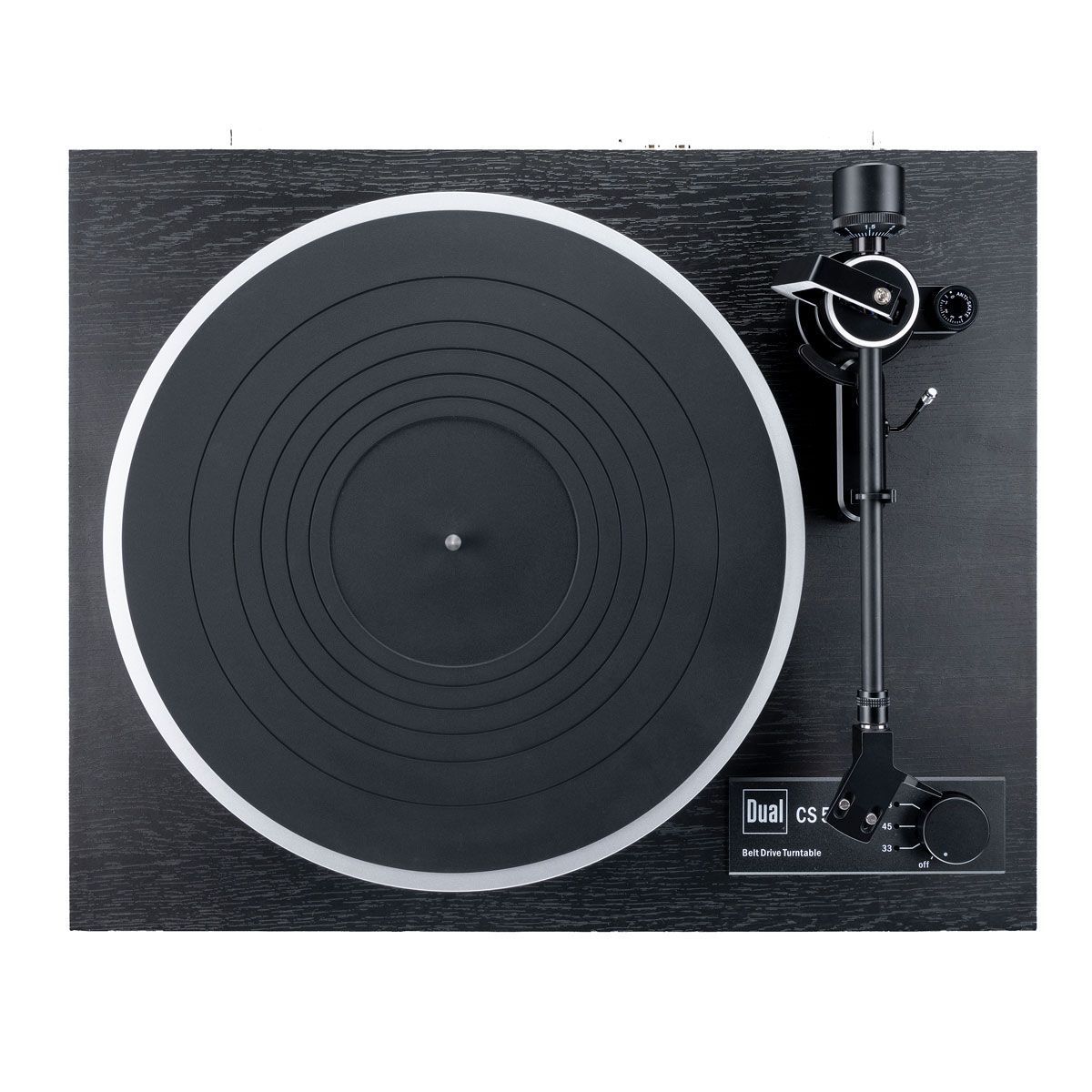 Dual CS518 Manual Turntable, Black Vinyl, top