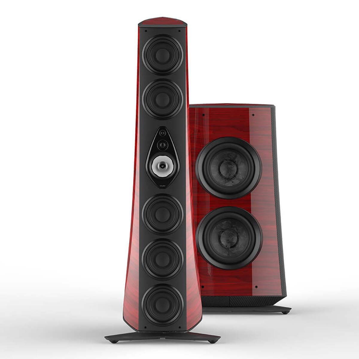 Sonus Faber Suprema Speaker System front view of tower and subwoofer