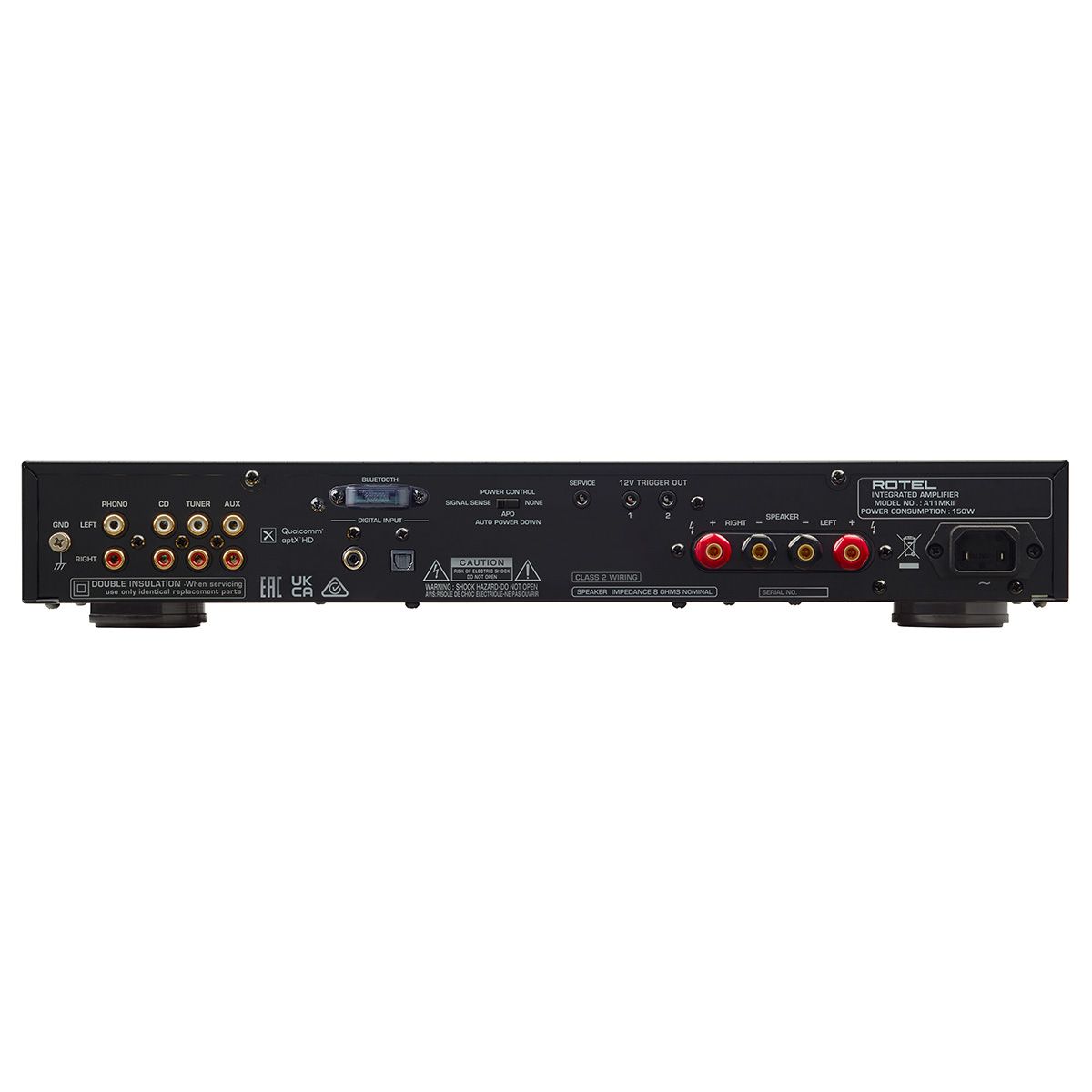 Rotel A11 MKII Integrated Amplifier rear view