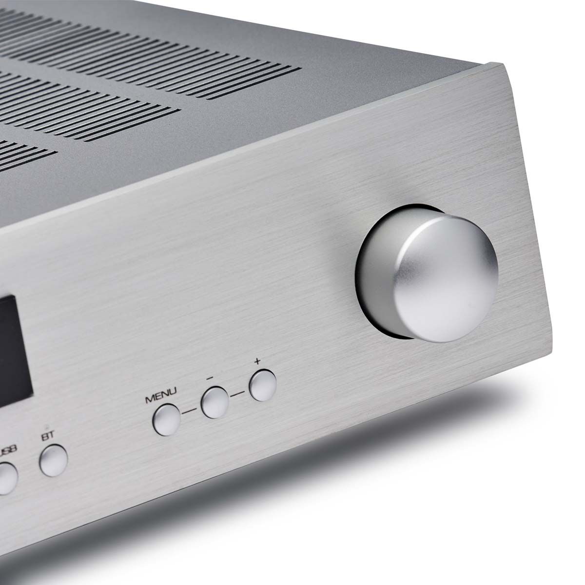 Rotel A12 MKII Integrated Amplifier, Silver, knob detail