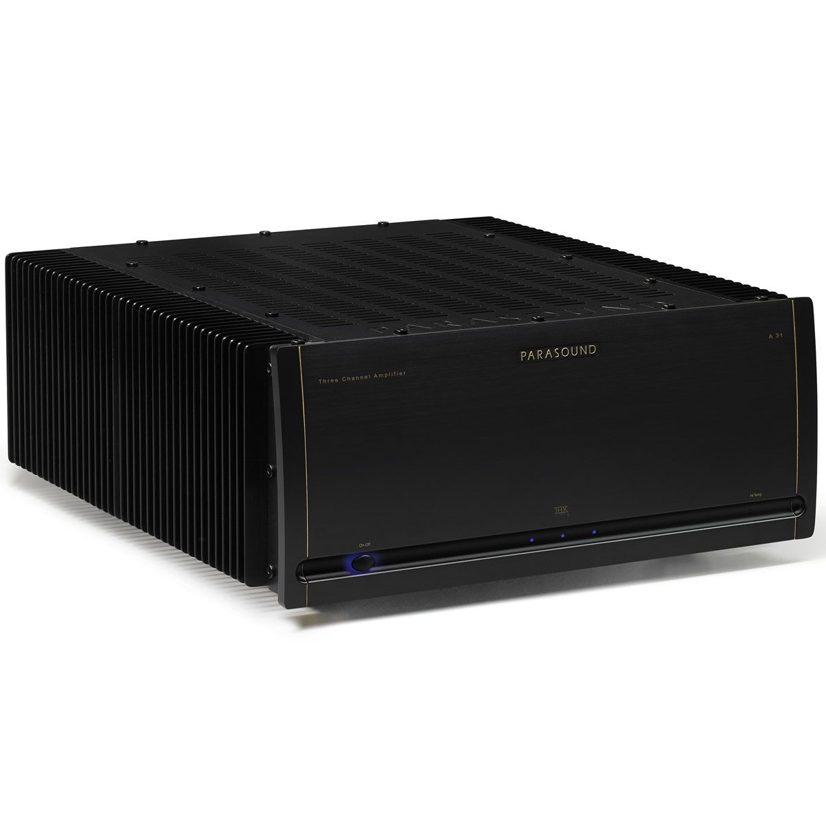 Parasound Halo A31 Three-Channel Power Amplifier angled front view