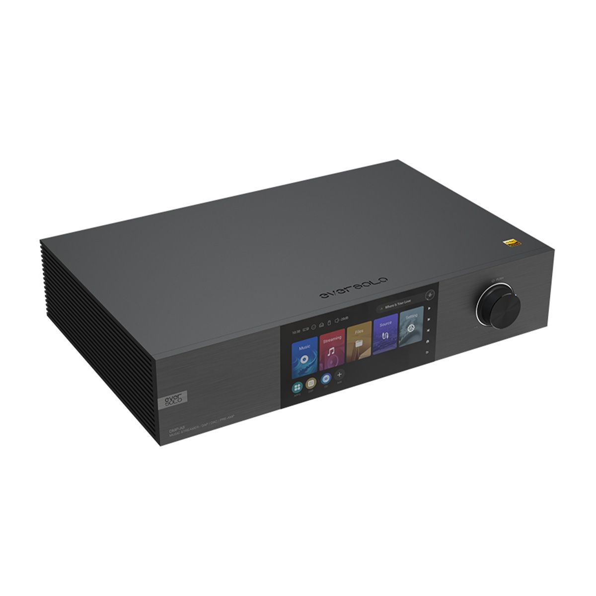 EverSolo DMP-A8 Network Streamer, DAC, & Preamp angled front left view