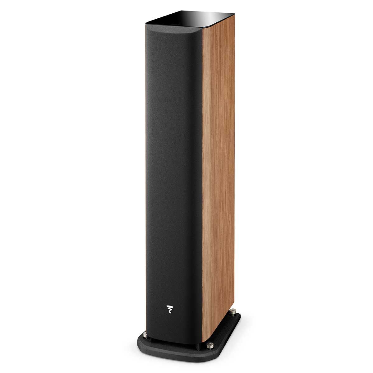 Focal Aria 936 Floorstanding Speaker, Walnut, front angle with grille