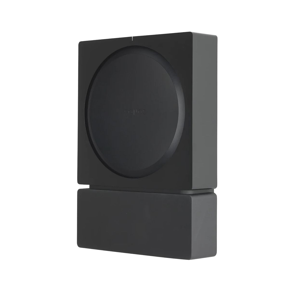 Front Angle View Flexson Wall Mount For SONOS AMP (Black)