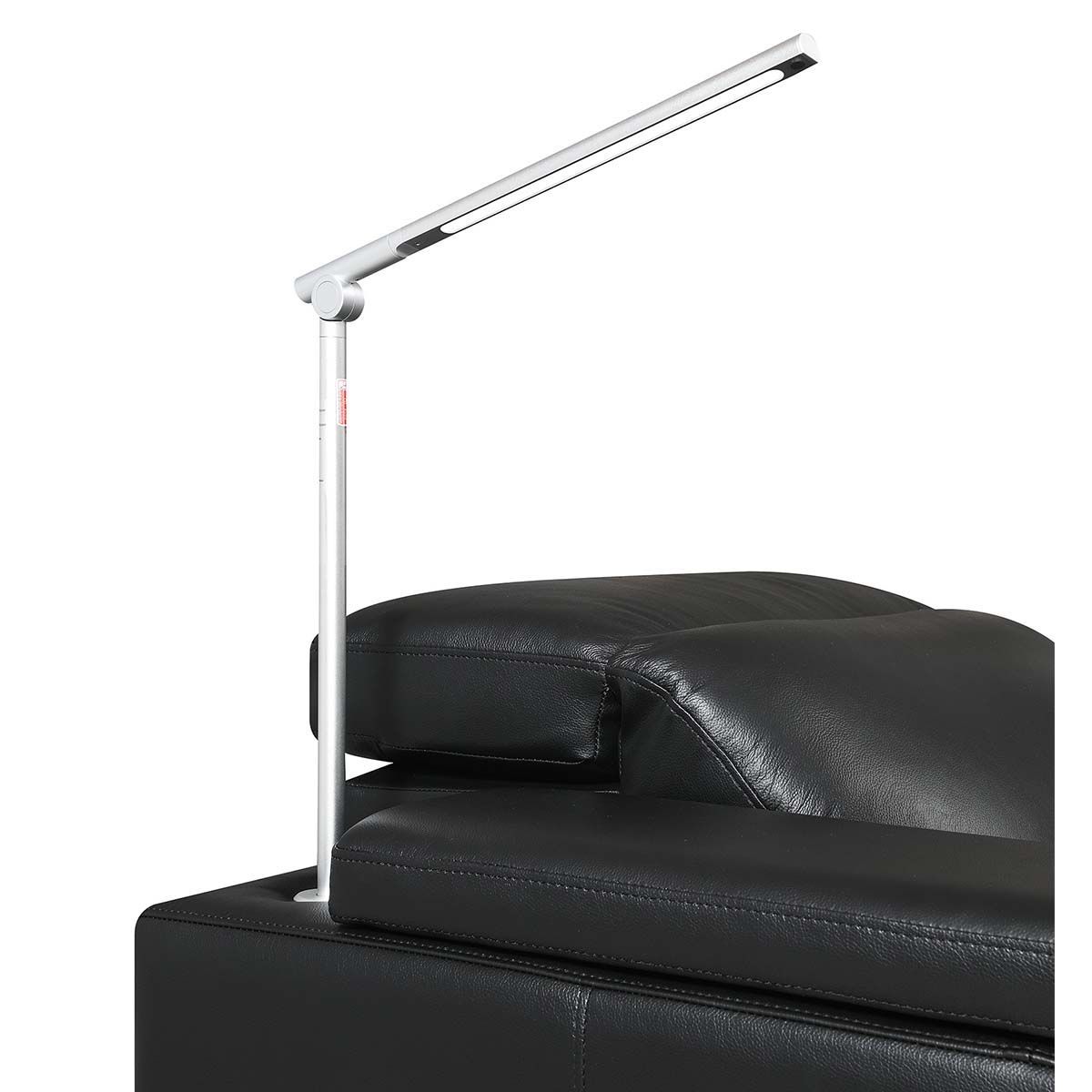 RowOne Calveri - Black Top Grain Leather w/ Matching Vinyl - Single Chair - zoomed reading light view