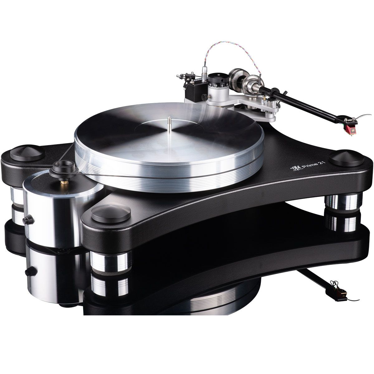 Black VPI Prime 21 Turntable View From Left Angle