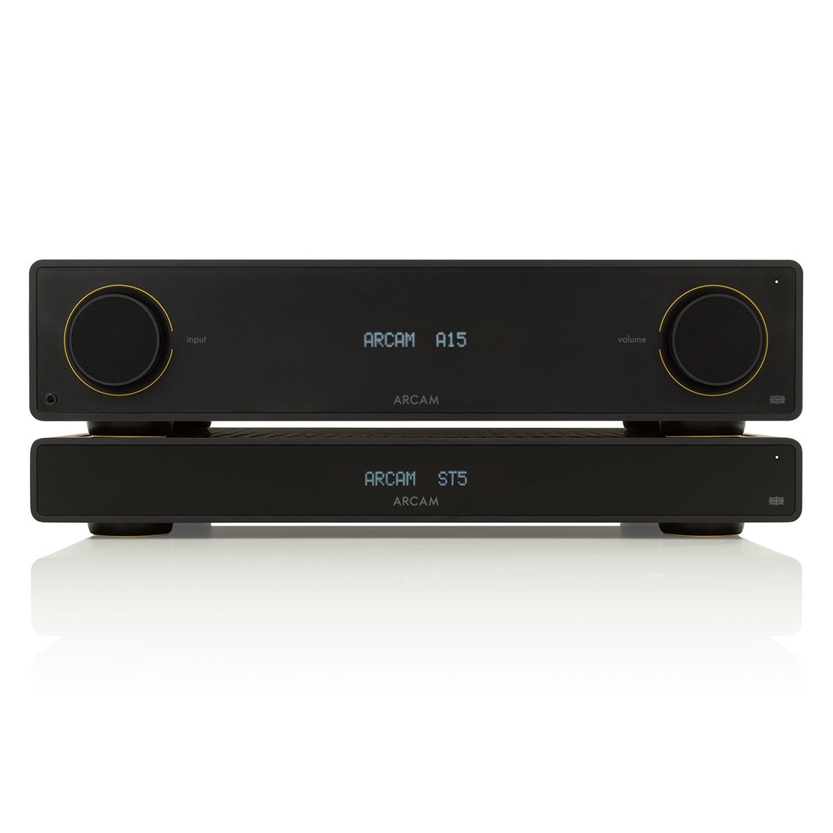 Arcam ST5 Streaming Music Player stacked with Arcam A15