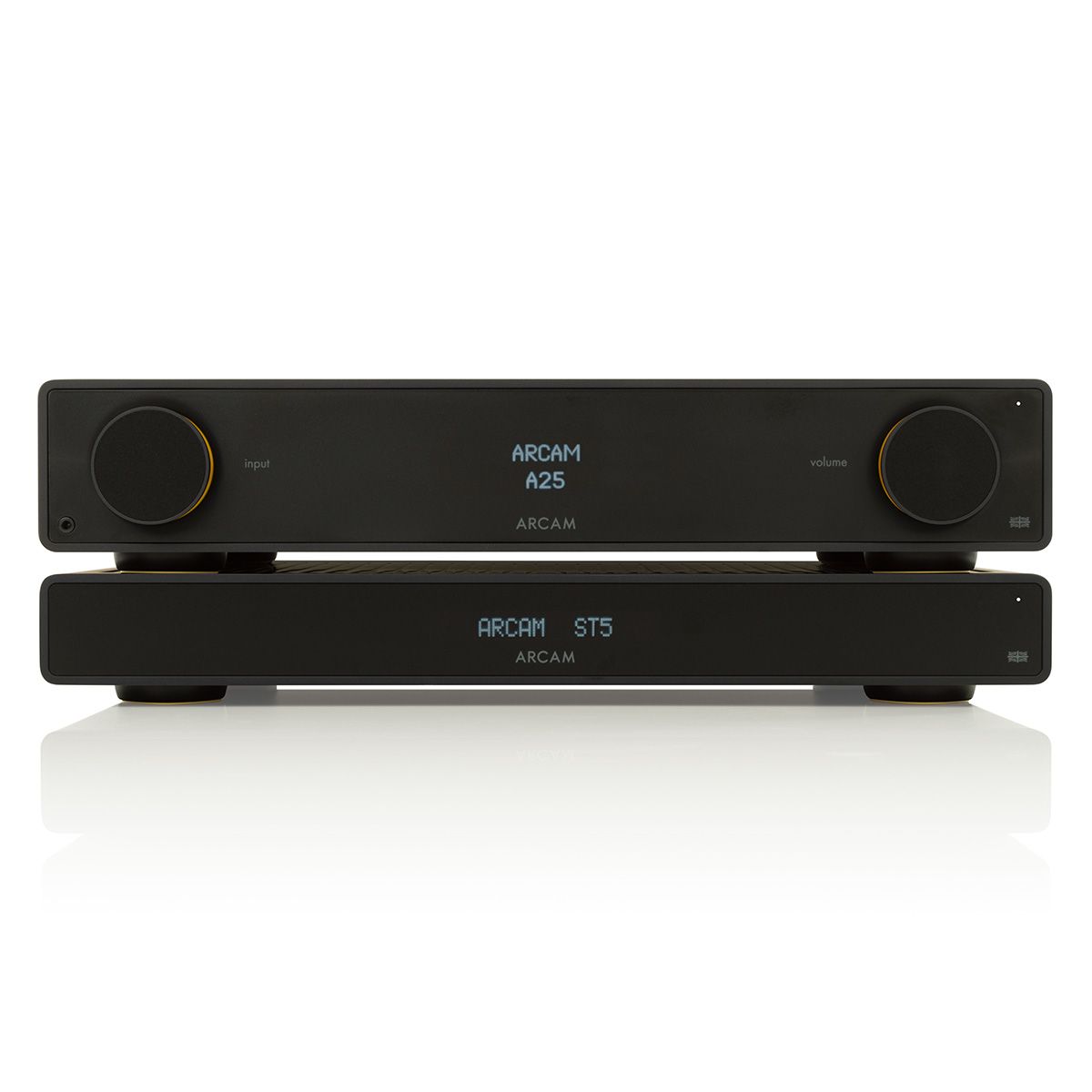Arcam ST5 Streaming Music Player stacked with Arcam A25