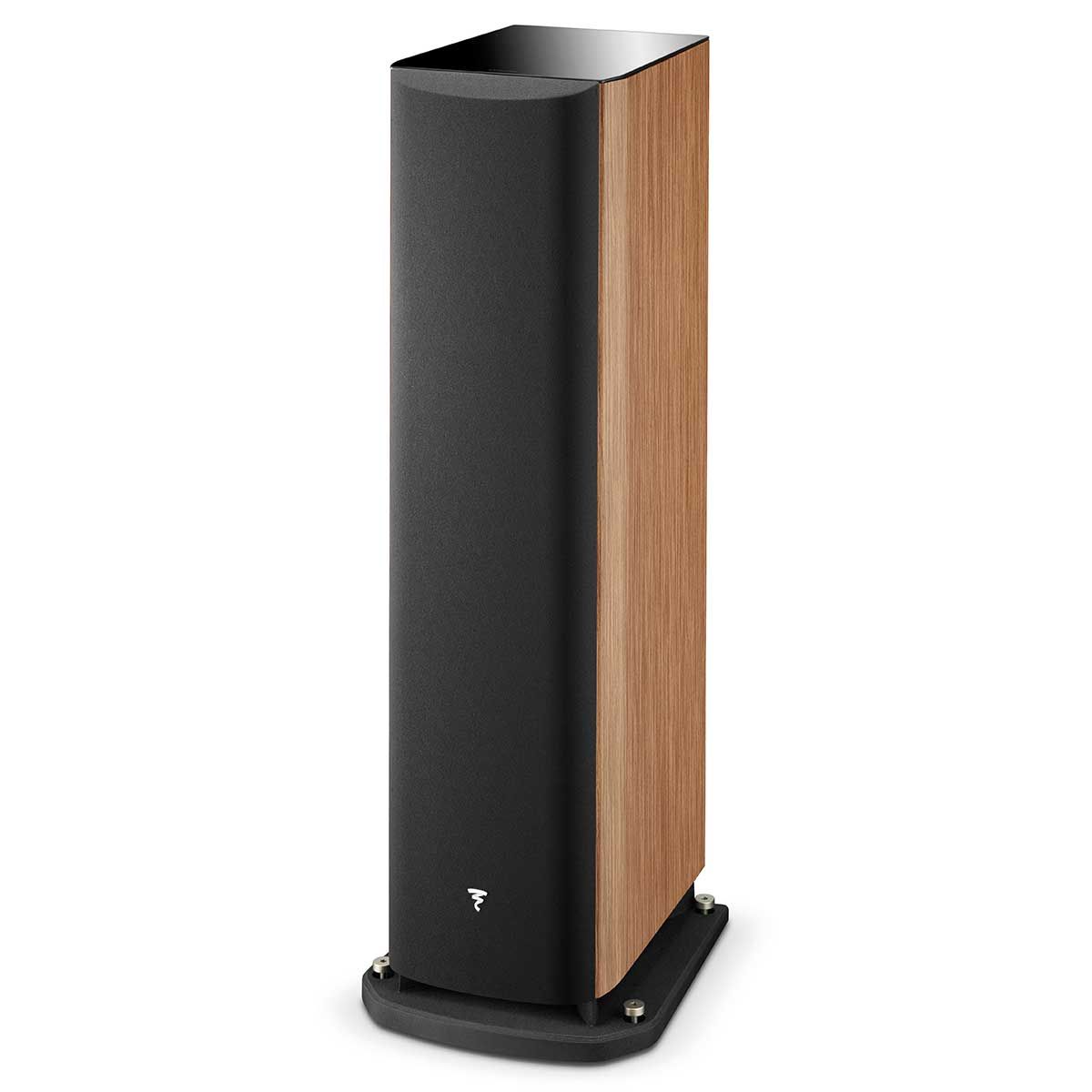 Focal Aria 948 Floorstanding Speakers, Walnut, front angle with grille