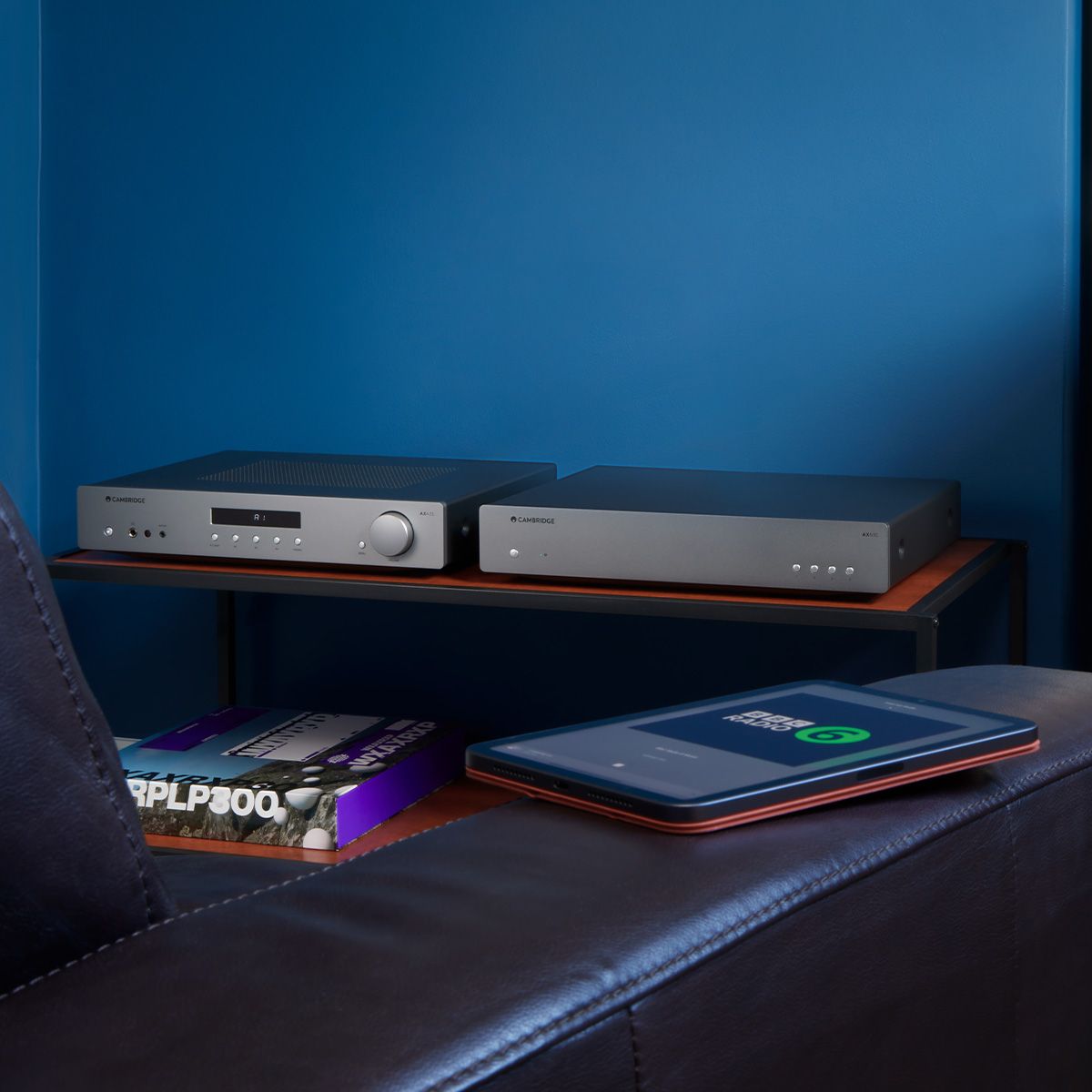 Cambridge AXN10 Network Streamer - on table with AXA35 integrated amplifier