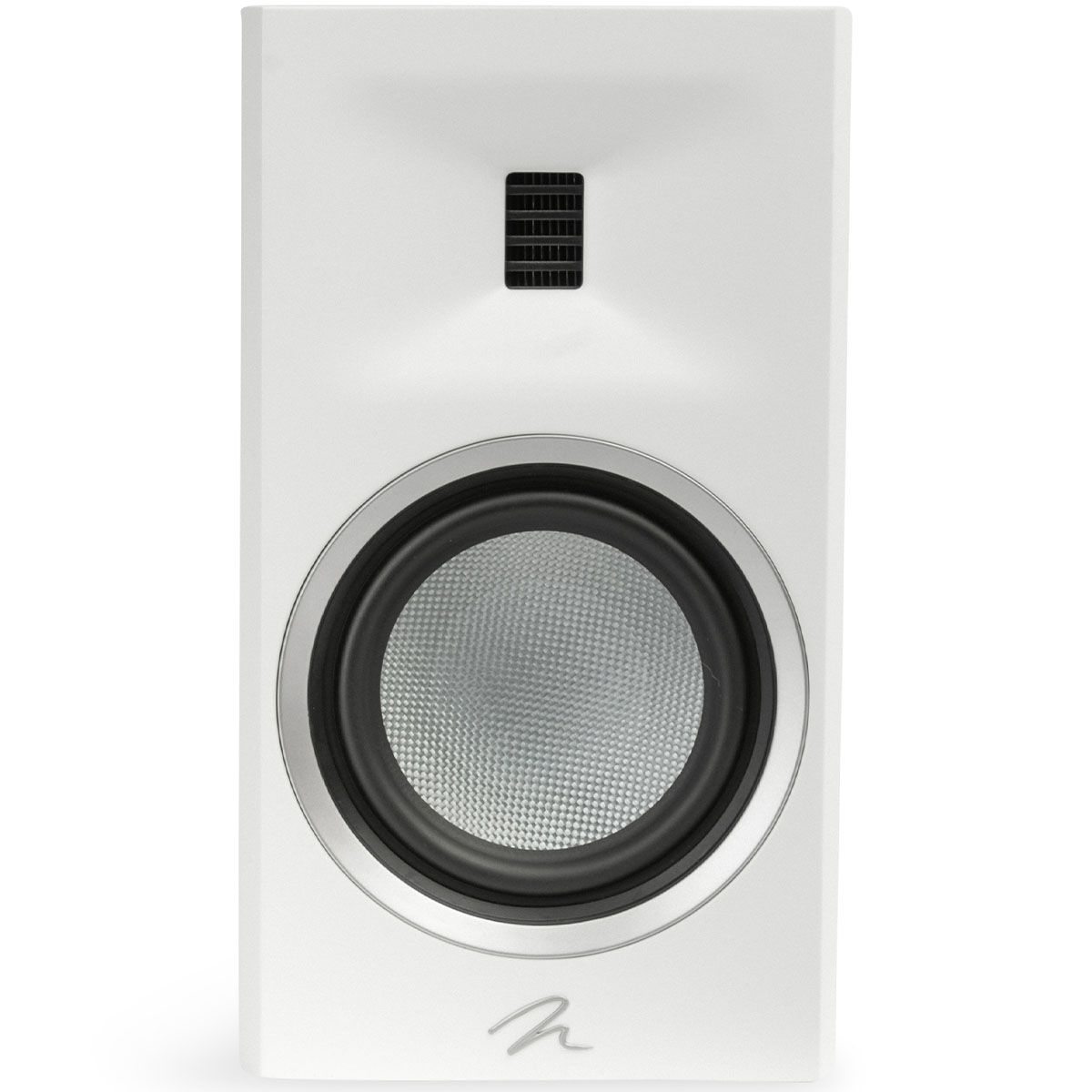 MartinLogan Motion XT B10  Bookshelf Speaker in white, front view without grilles on white background