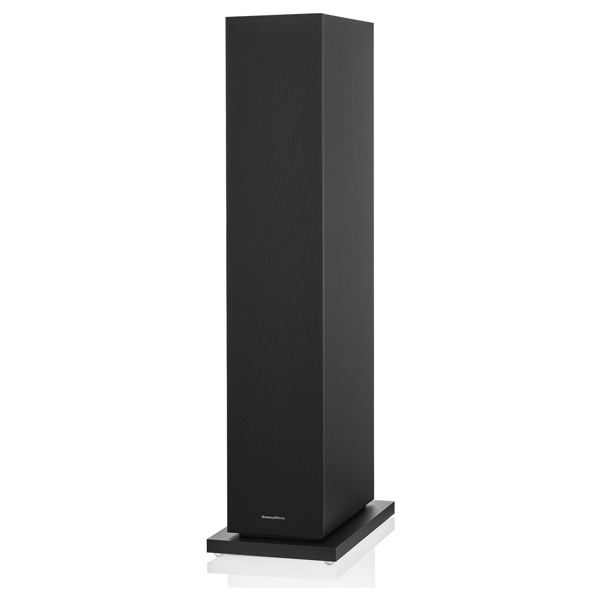 Bowers & Wilkins 603 S3 Floorstanding Speaker at an angle in Black - with grille