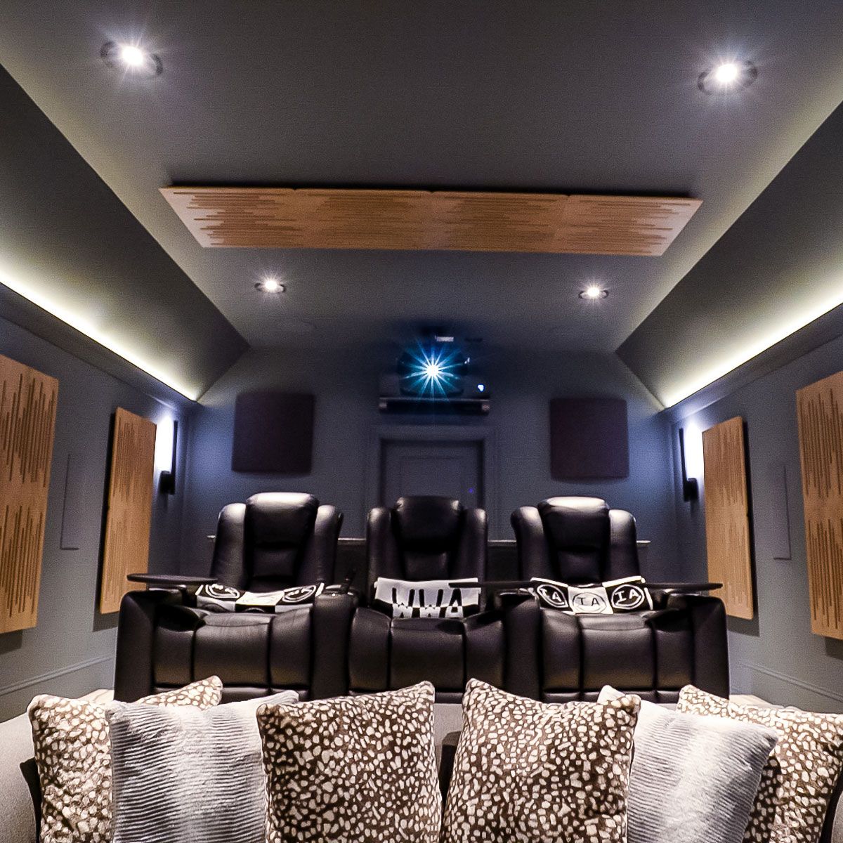 Home Theater with Vicoustic Acoustic Paneling
