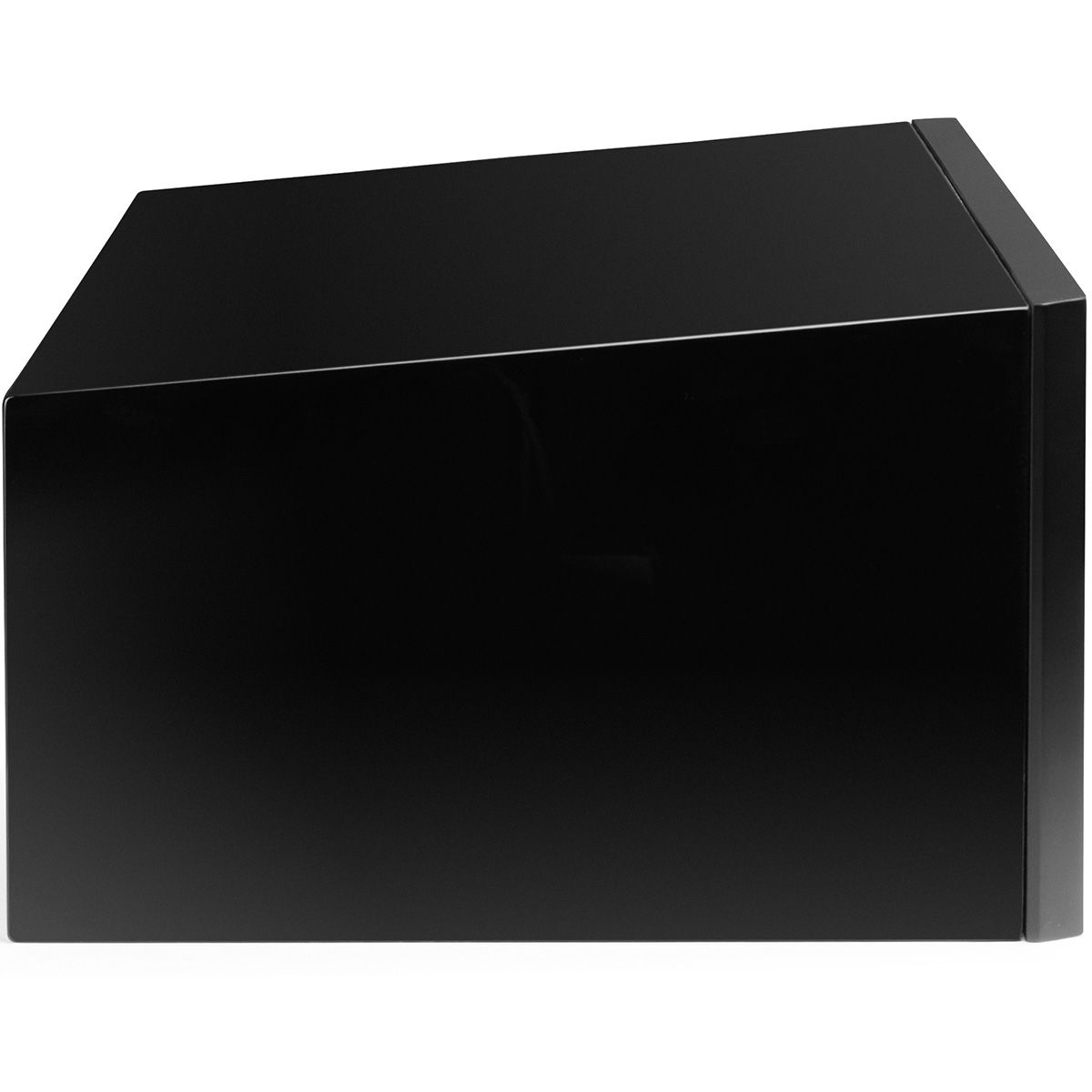 MartinLogan XT C100 center channel speaker side view in black without grilles