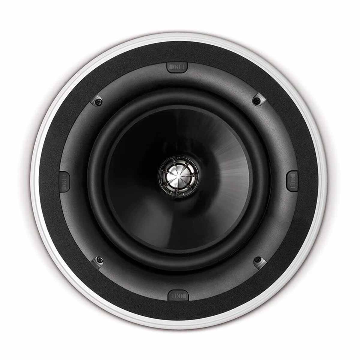 KEF Ci200QR Uni-Q Round - White - Each - front view without grille