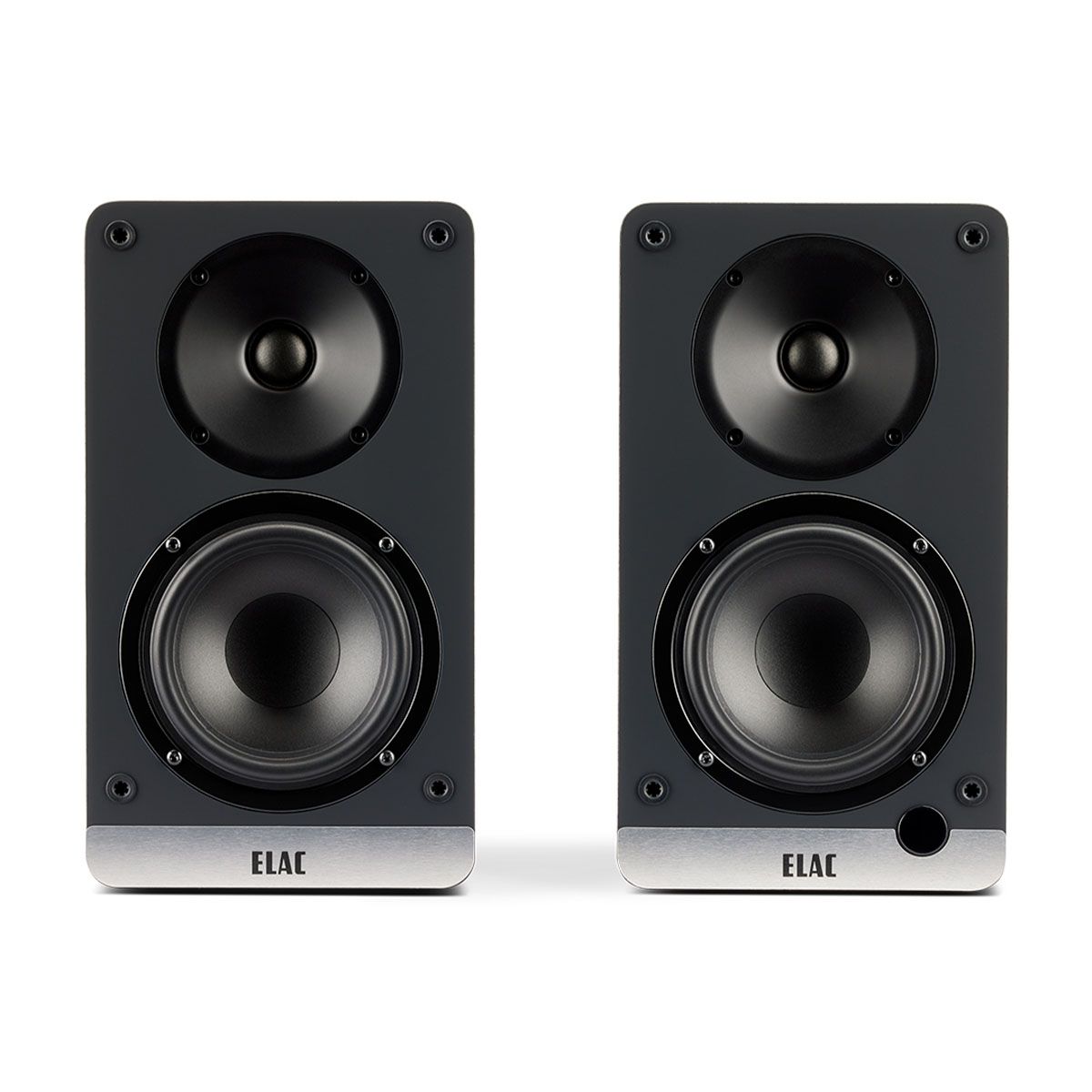 ELAC Debut ConneX DCB41 Powered Monitor Speakers - Black Ash Pair without grille - front view