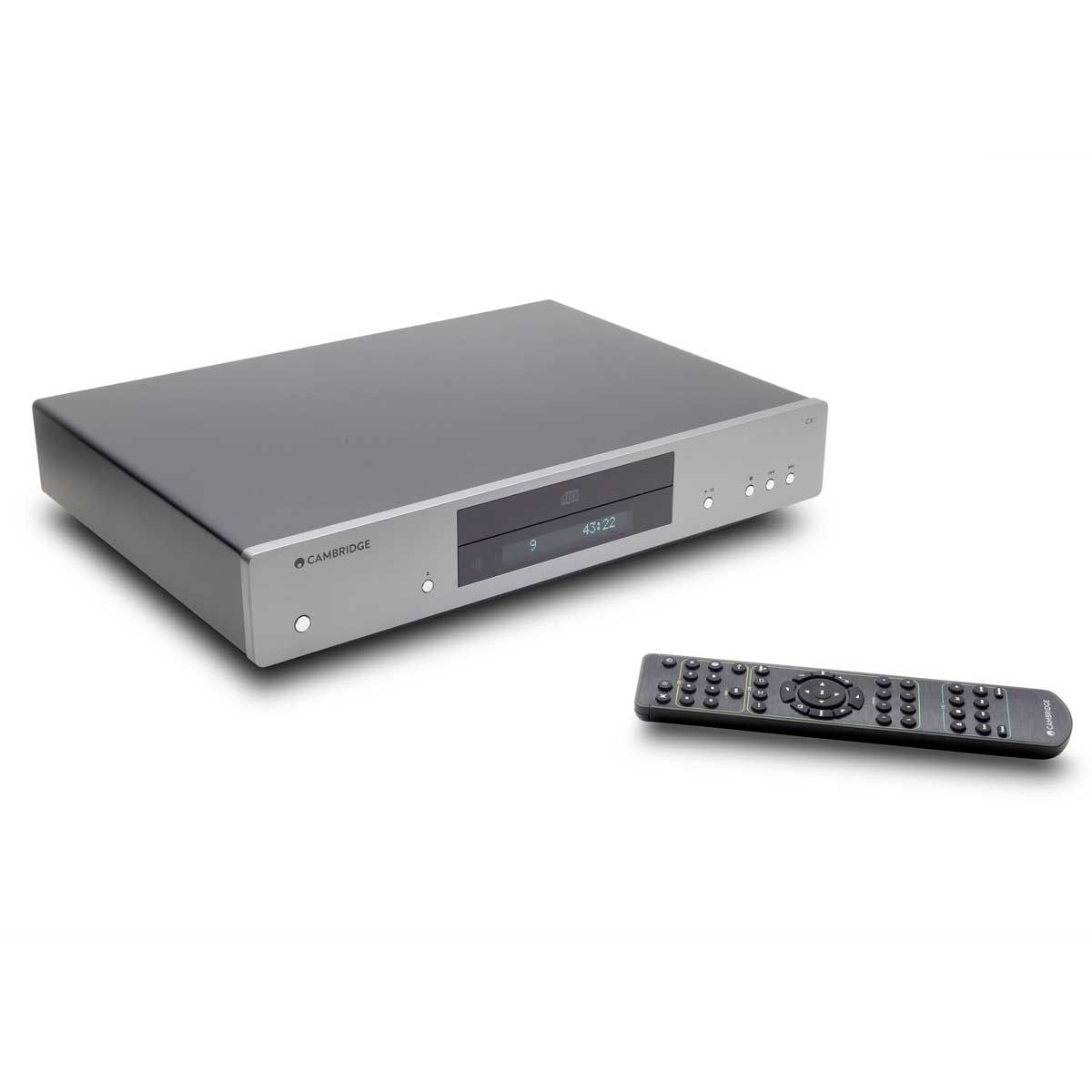 Cambridge Audio CXC v2 CD Player Luna Grey 115V front view with remote