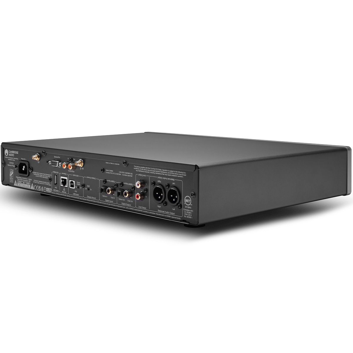 Cambridge CXN100 Network Player - Lunar Grey angled right rear view