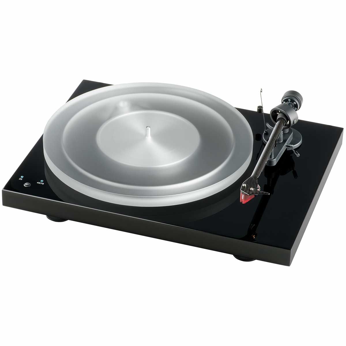 Pro-Ject Debut Aluminum Subplatter on turntable with acrylic platter