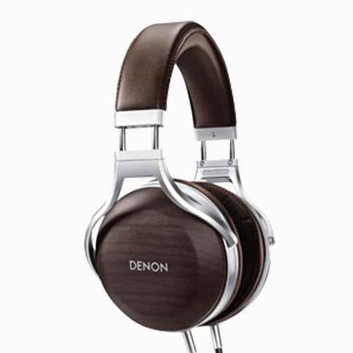 Close-up shot of the Denon AH-D5200 Closed-Back Headphone side view.