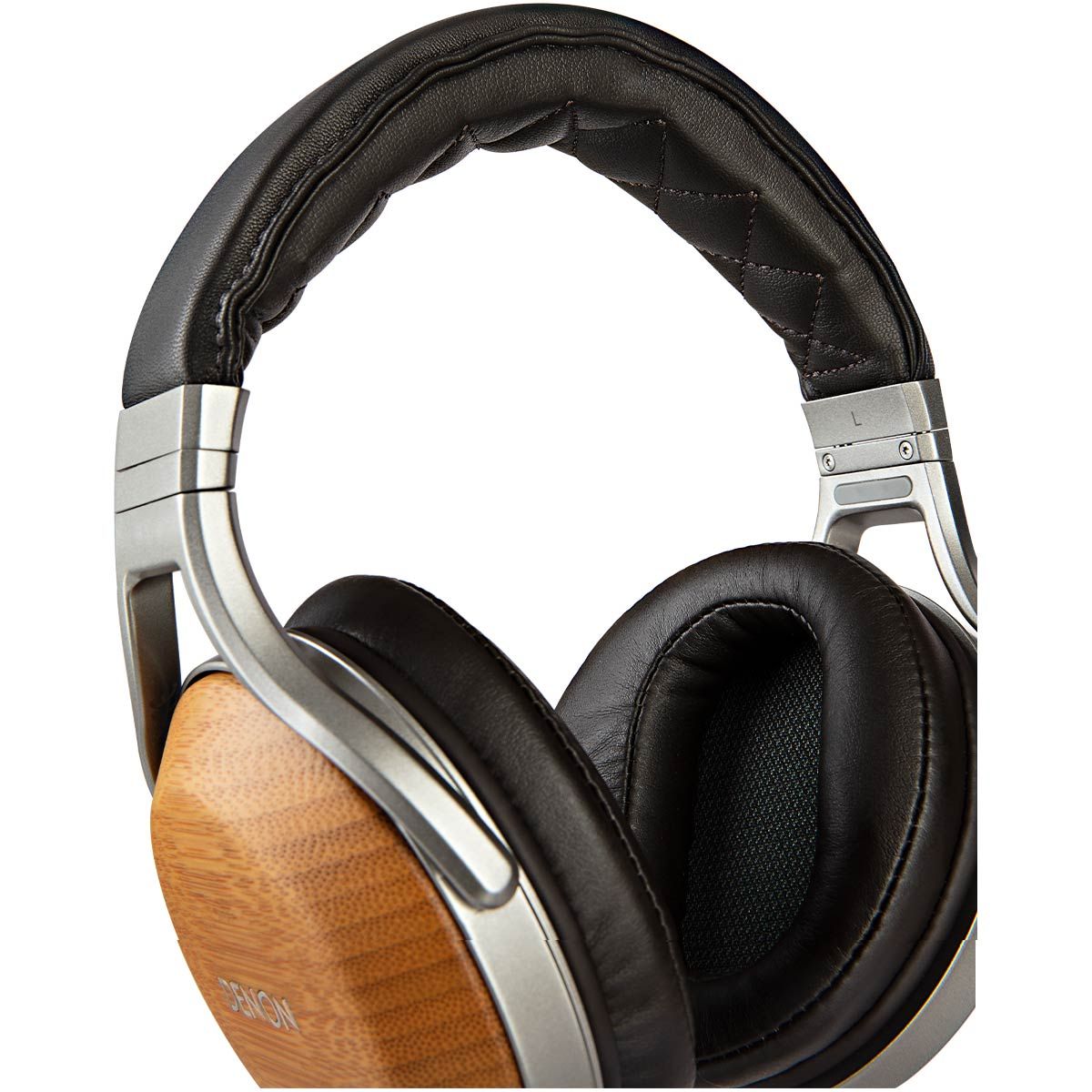 Denon AH-D9200 Bamboo Over-Ear Premium Headphones - angled view