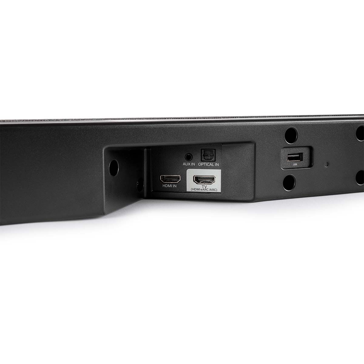 Denon DHT-S517 Soundbar System w/ Subwoofer, soundbar inputs and outputs view