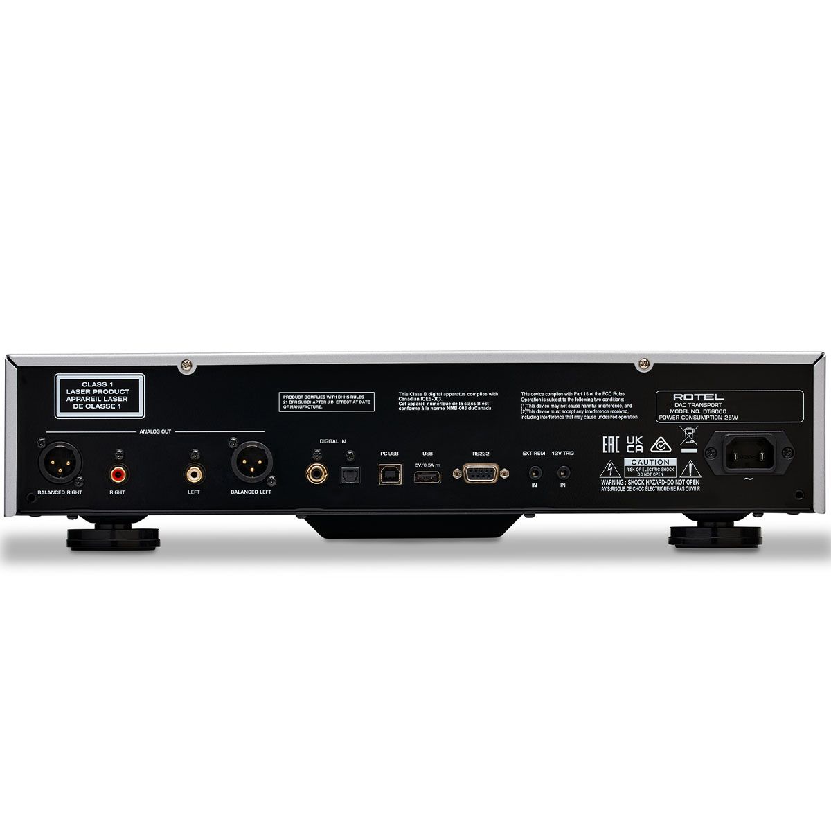 Rotel DT-6000 DAC/CD Transport - rear view