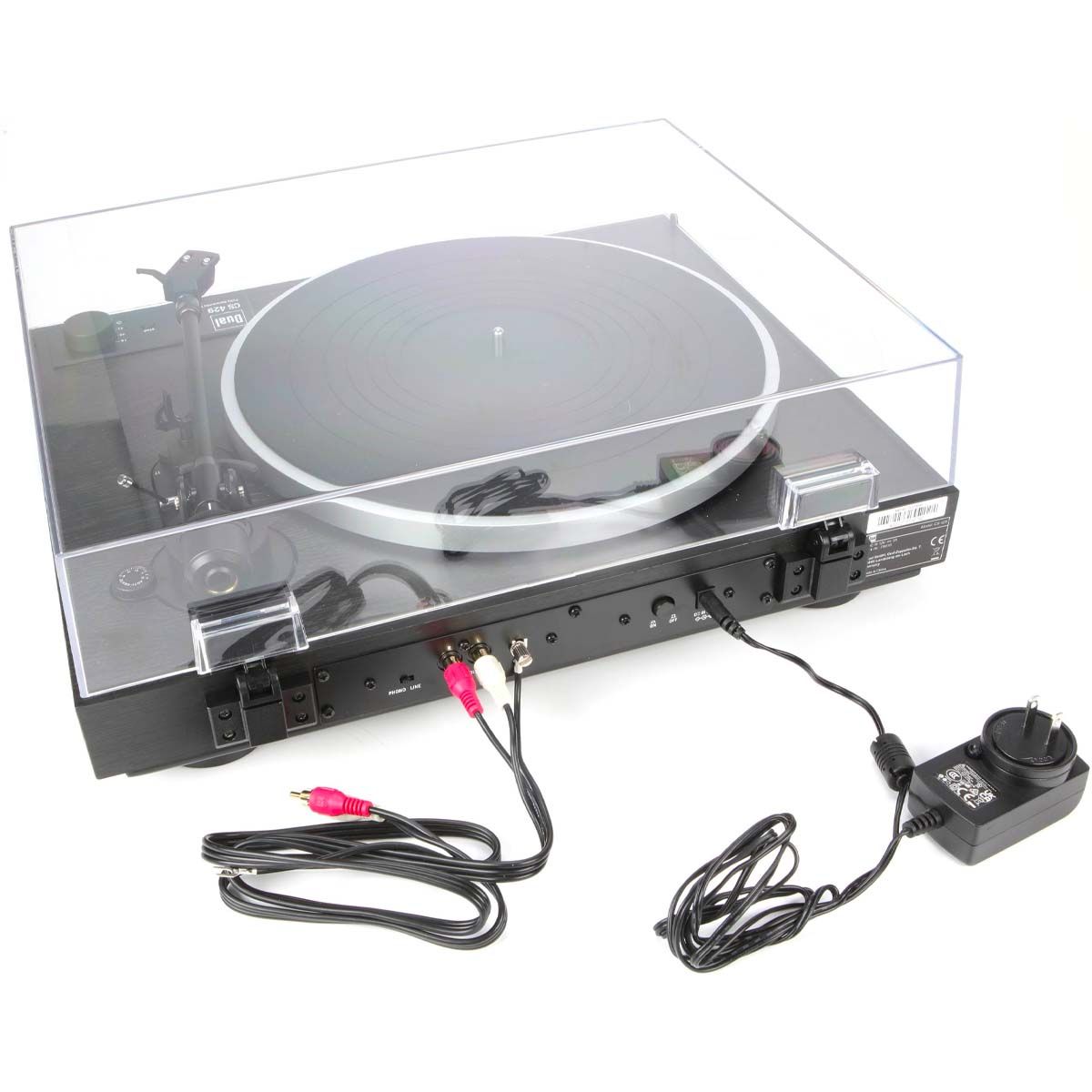 Dual CS429 Fully Automatic HiFi Turntable - rear view with connections