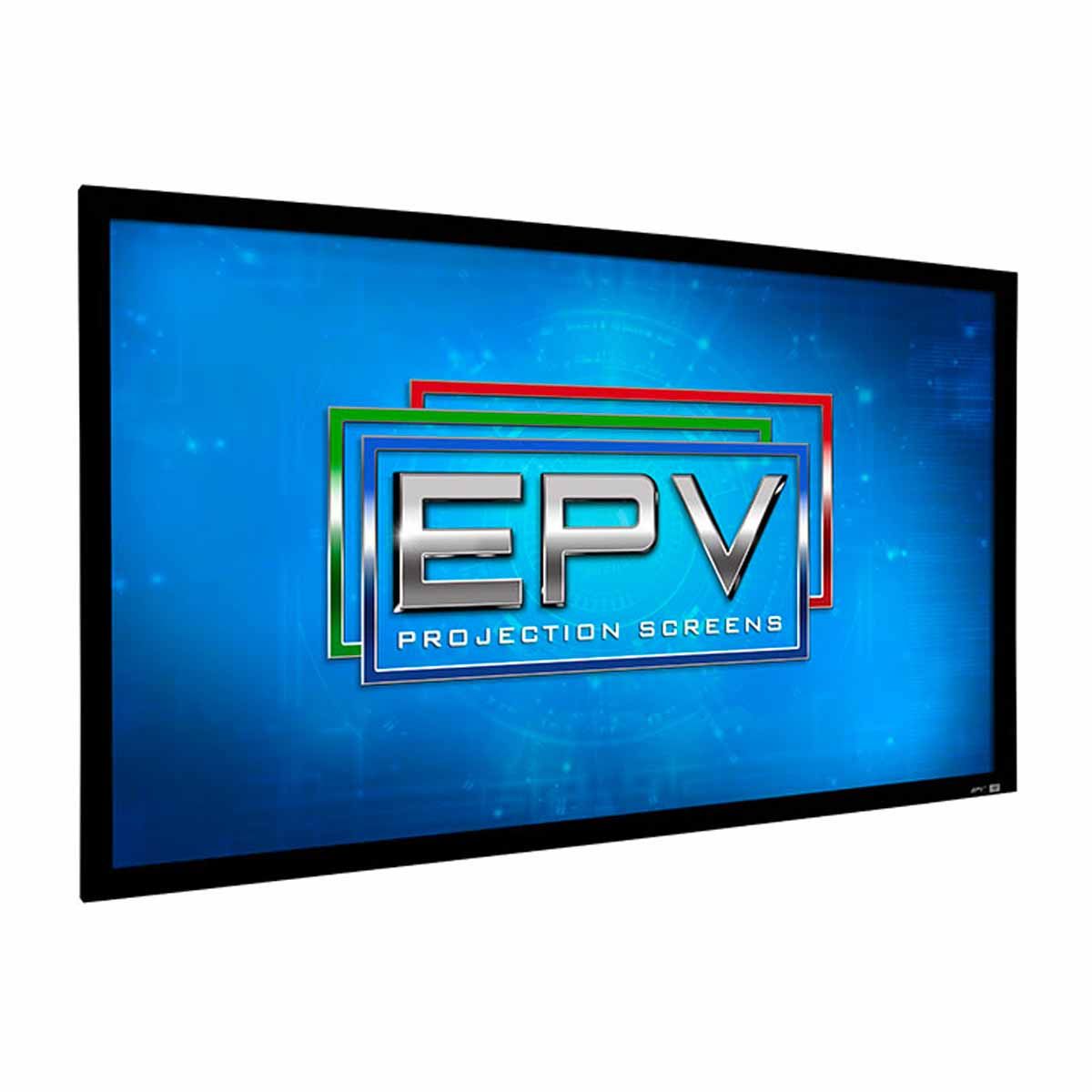EPV Prime Vision ISF 3 Projector Screen angled front view with image of EPV logo