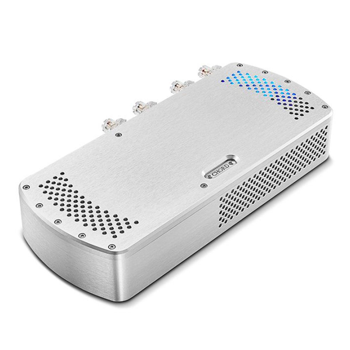High left view Chord Electronics Etude 150W Stereo Power Amplifier - Silver