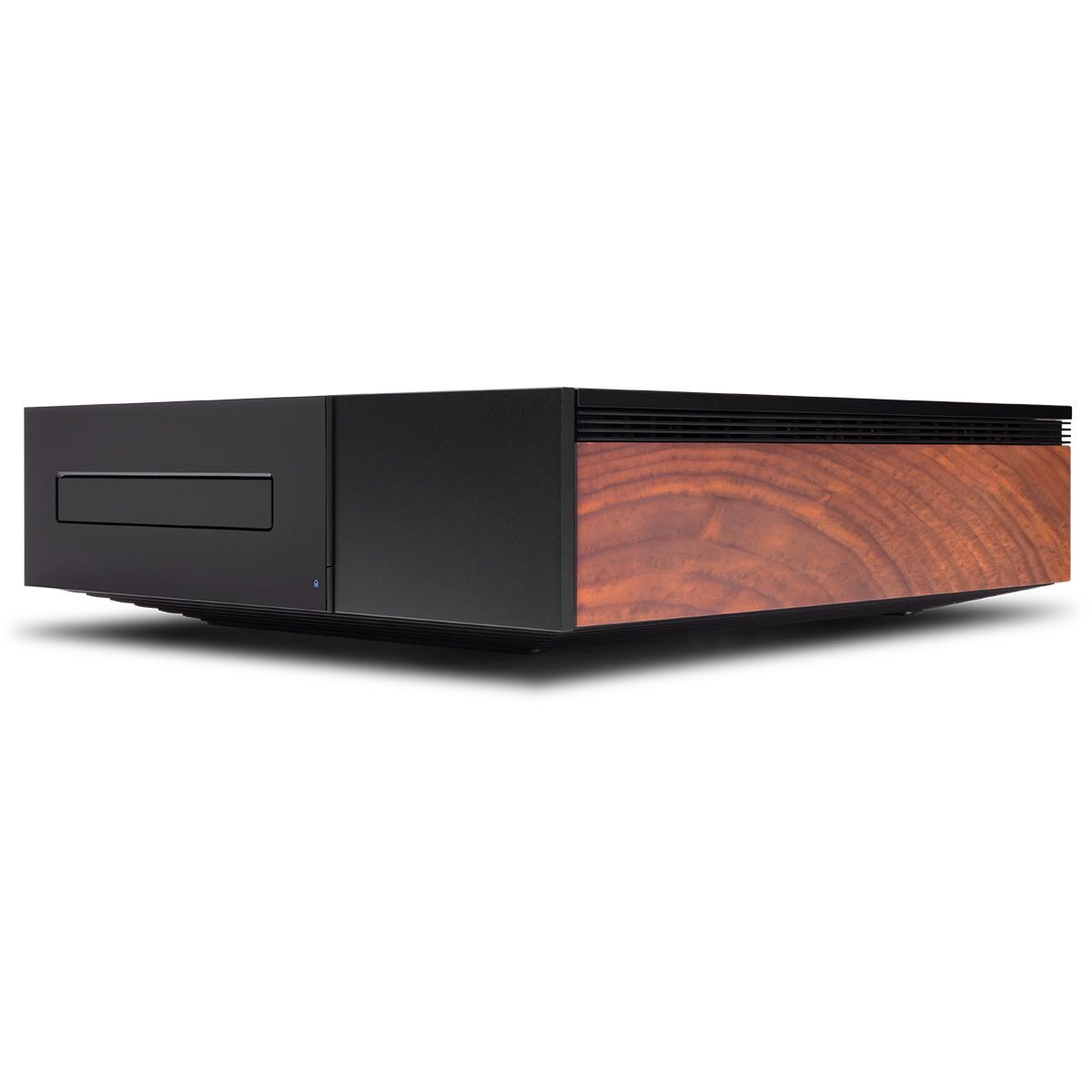 Cambridge Audio EVO Compact Disc Transport angled right front view with wood side panels