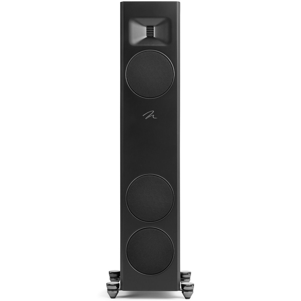 MartinLogan Motion XT F10  Floorstanding Speaker in black, front view with grilles on white background
