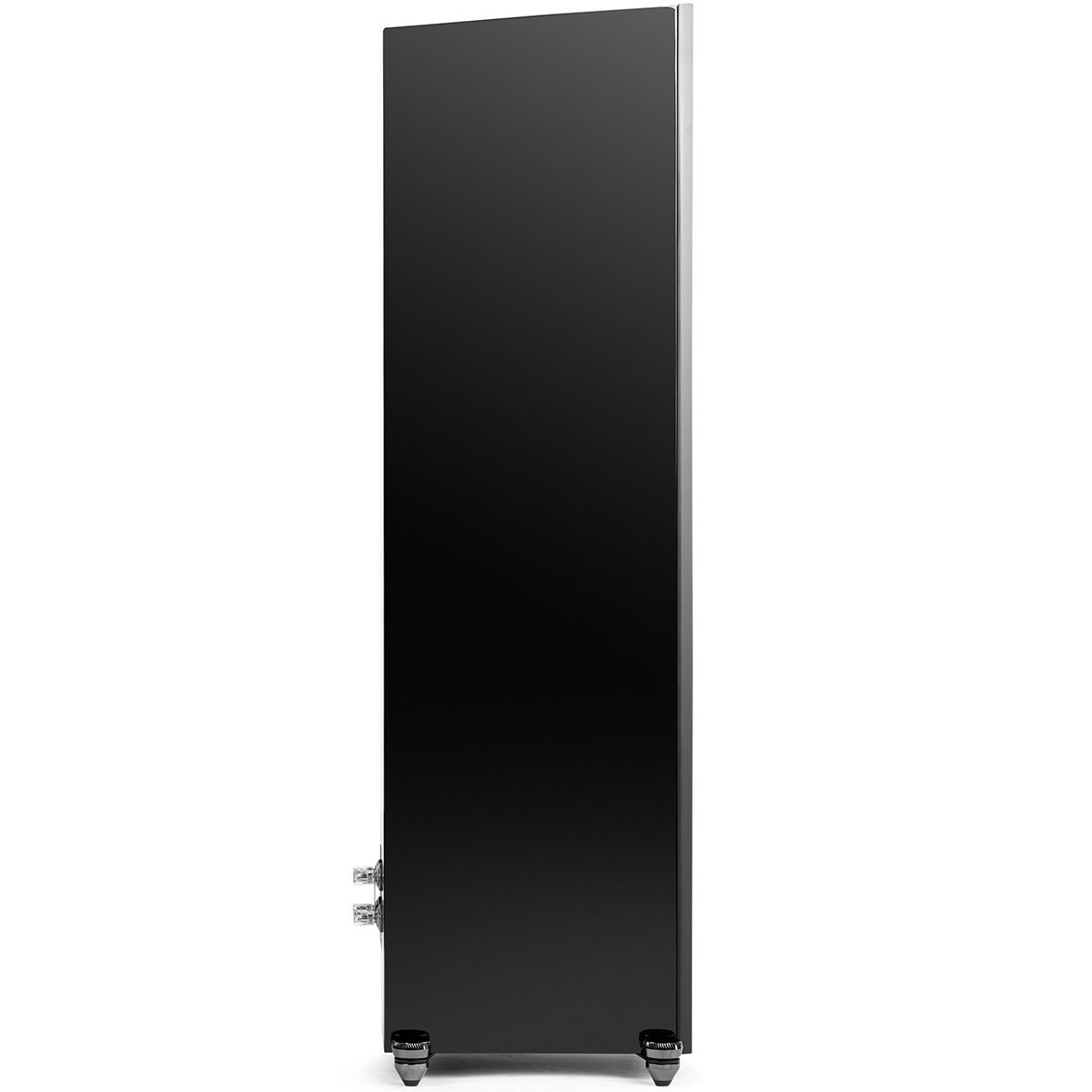 MartinLogan Motion XT F100  Floorstanding Speaker in black, side view with grilles on white background