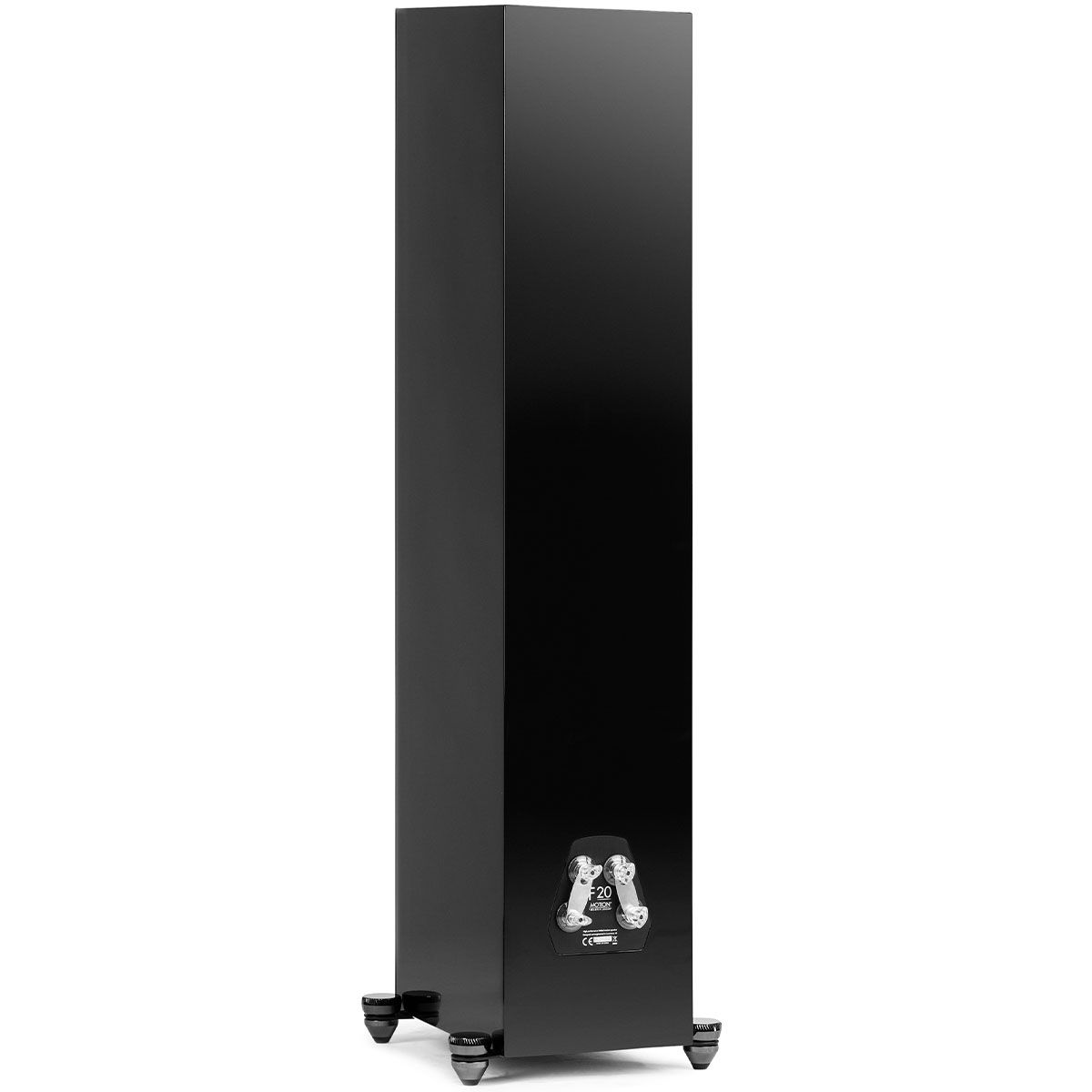 MartinLogan Motion XT F20  Floorstanding Speaker in black rear angled view without grilles on white background