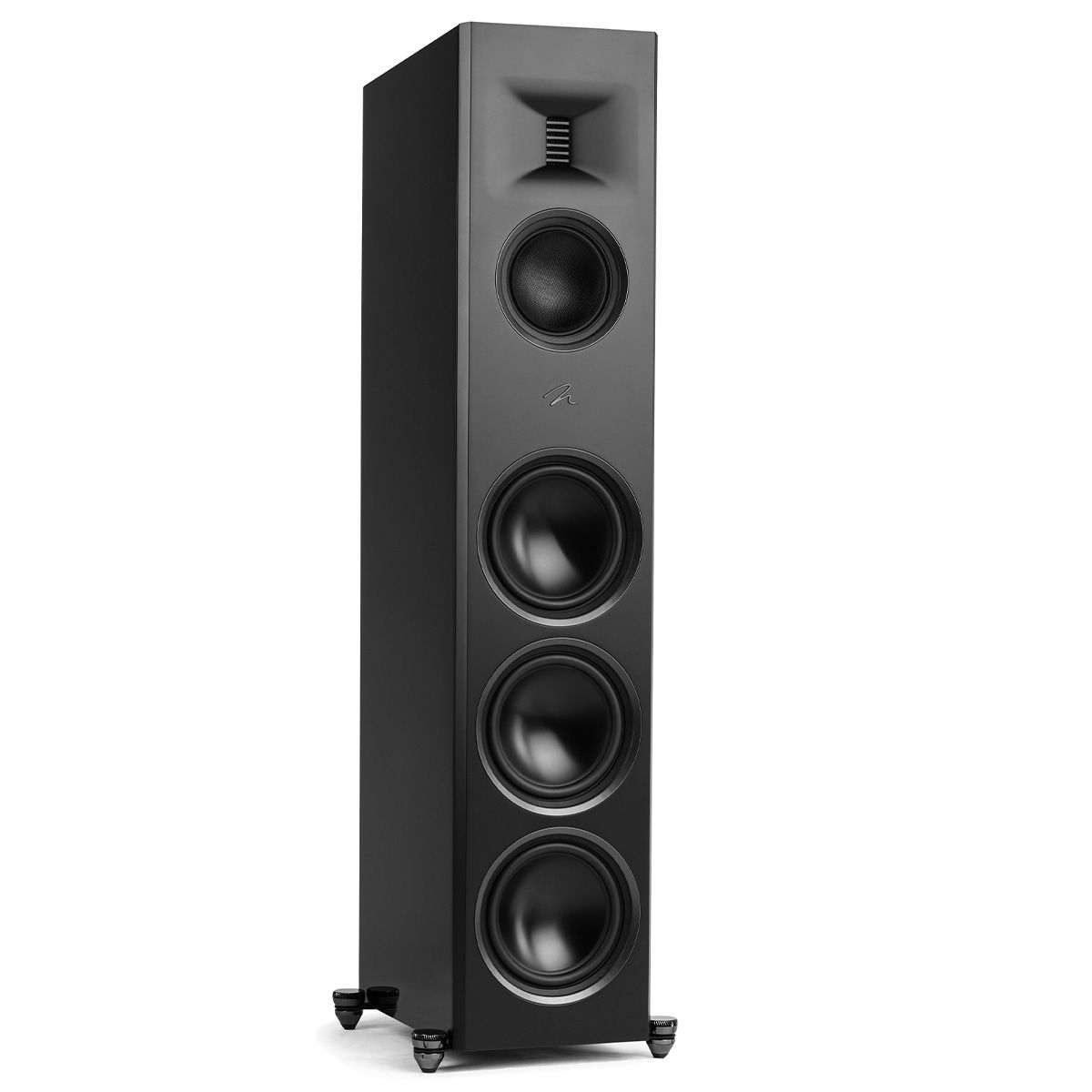MartinLogan Motion XT F200  Floorstanding Speaker in black, angled view without grilles