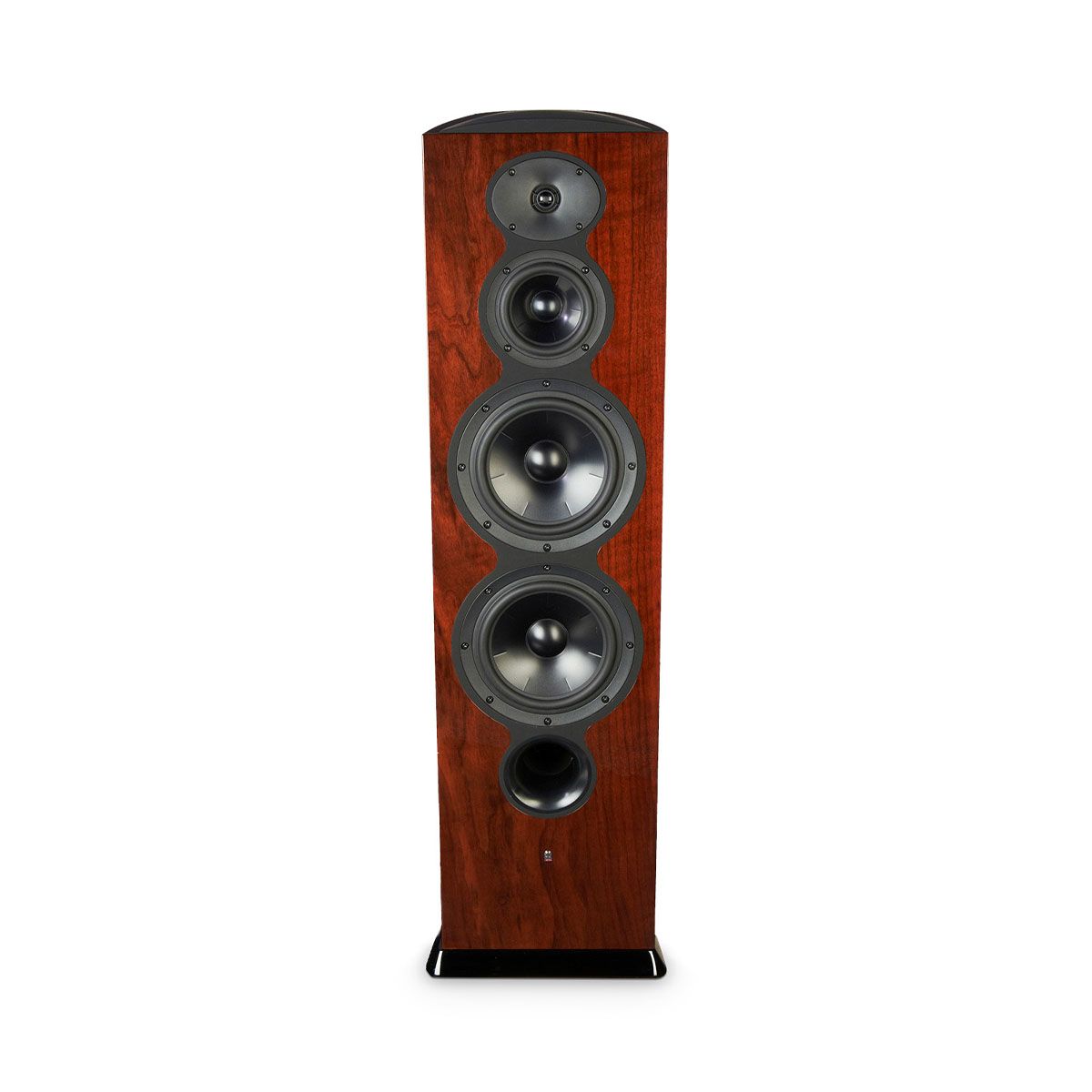 Revel F208 3-Way Floorstanding Tower Loudspeaker - single walnut without grille - front view
