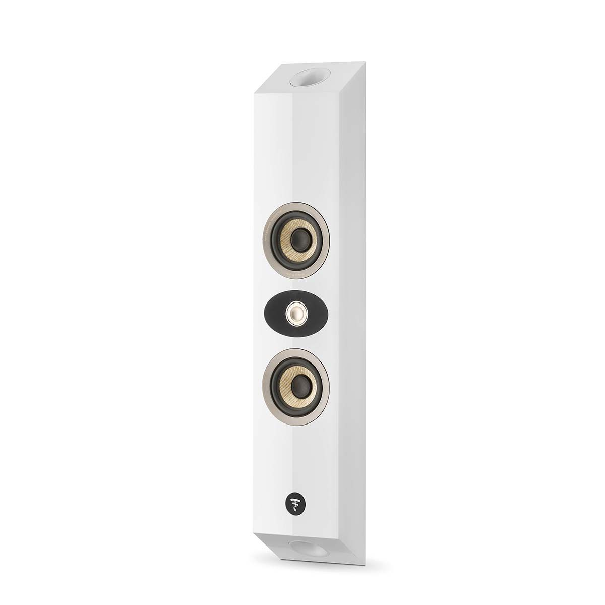 Focal On Wall 301 Speaker, Gloss White, vertical front angle without grille