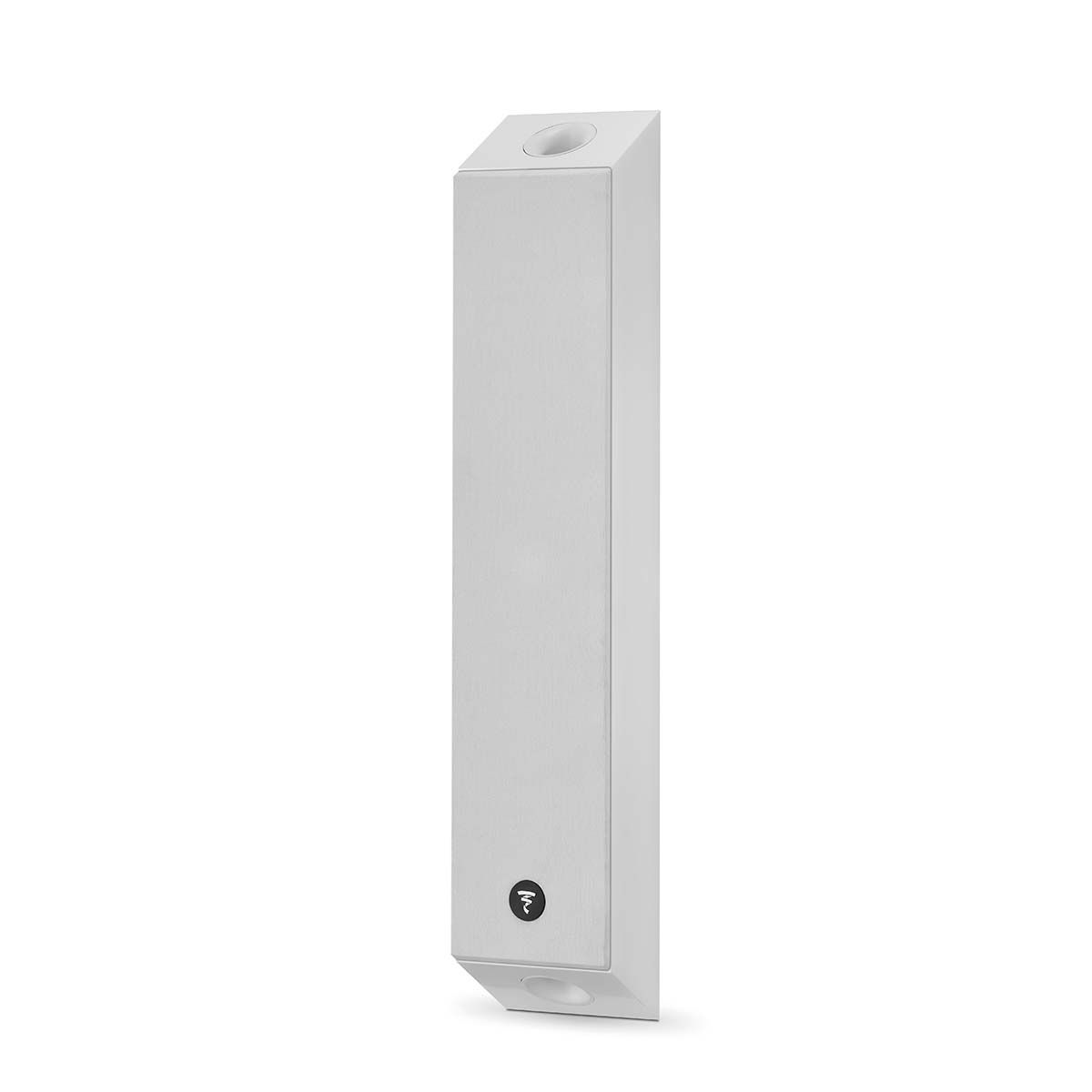 Focal On Wall 301 Speaker, Gloss White, vertical front angle with grille