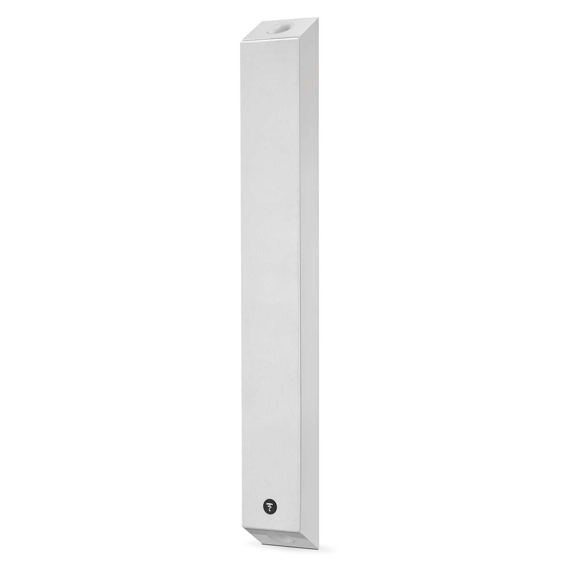 Focal On Wall 302 Speaker, Gloss White, vertical front angle with grille