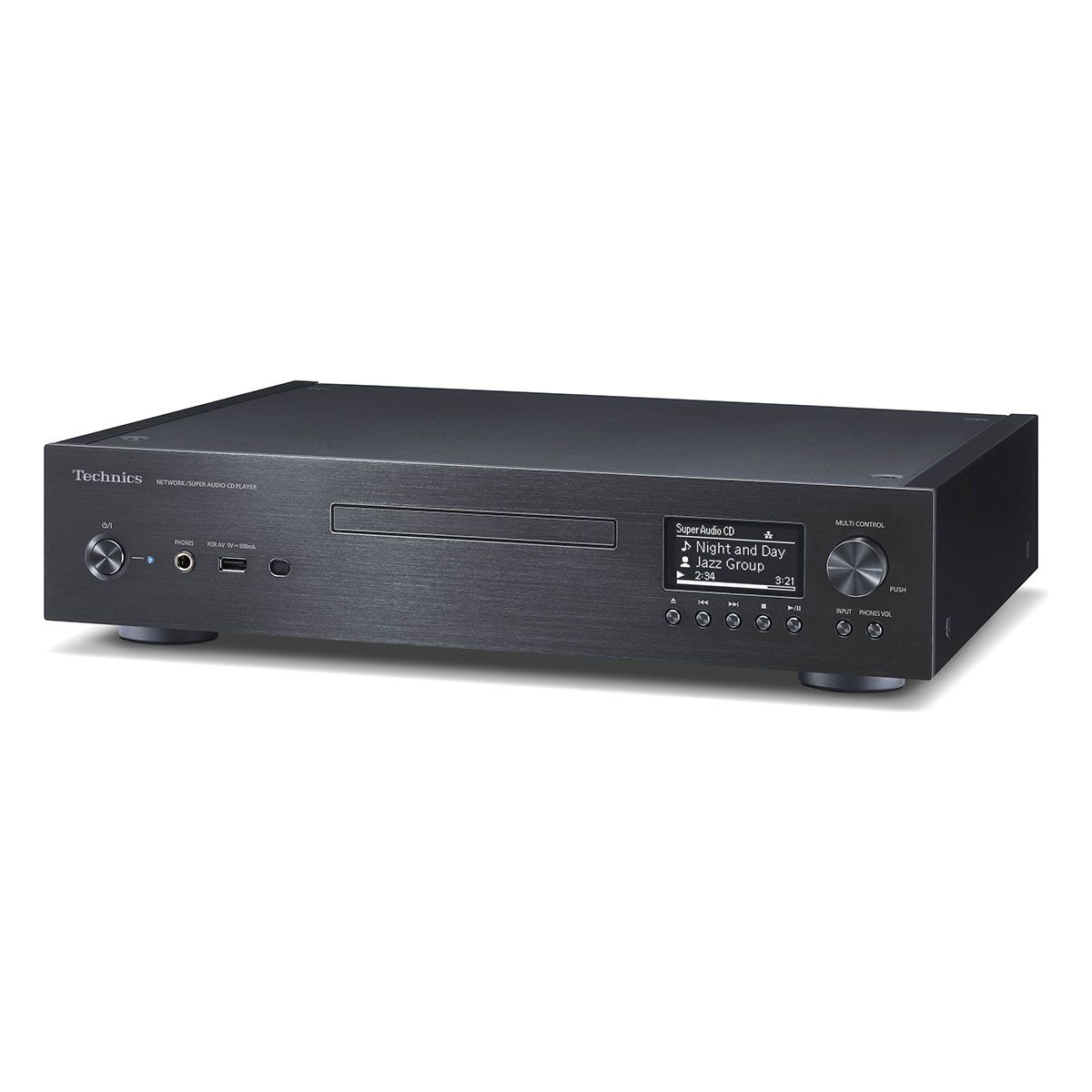 Technics SL-G700M2 CD SACD Network Player & DAC - Black - angled front view