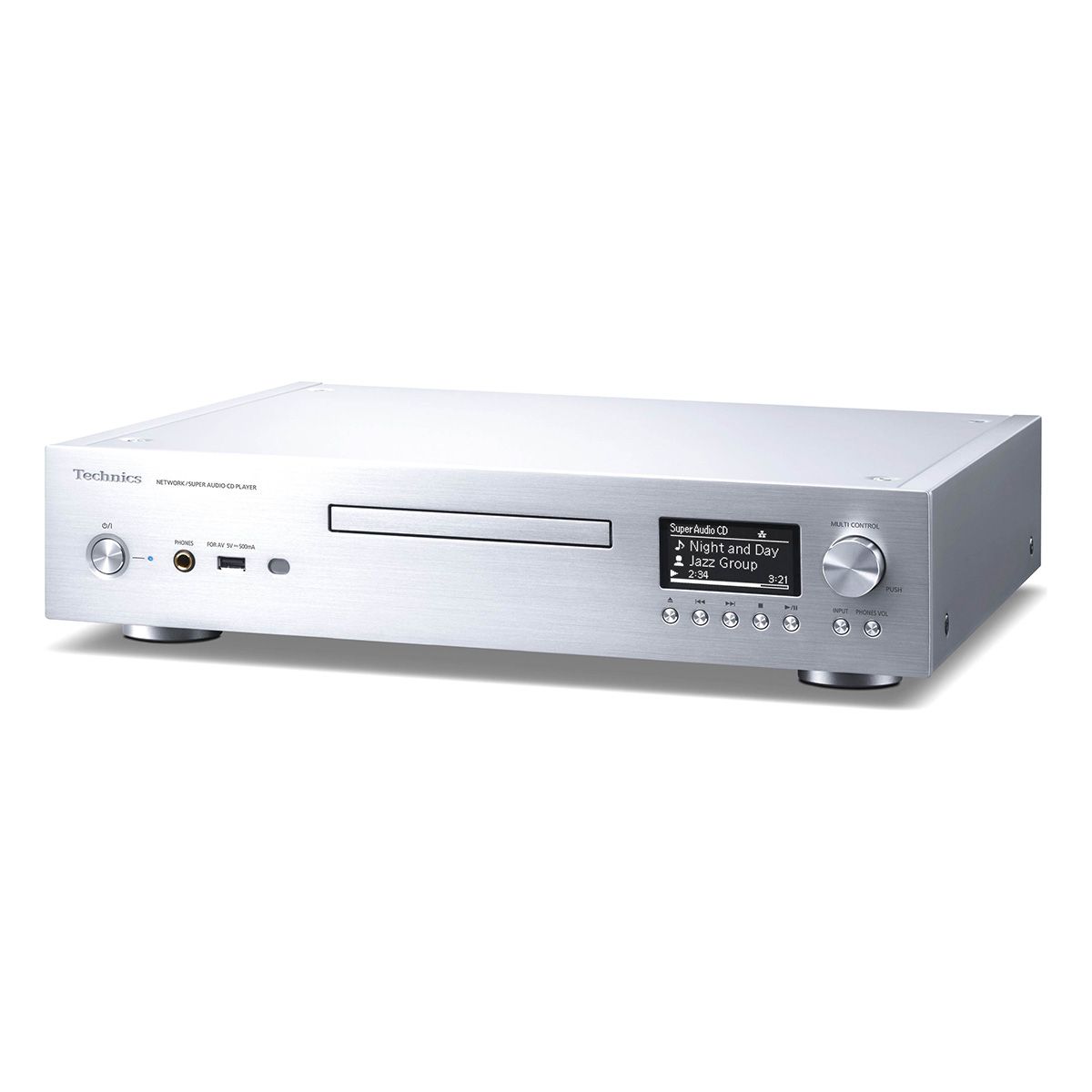 Technics SL-G700M2 CD SACD Network Player & DAC - Silver - angled front view